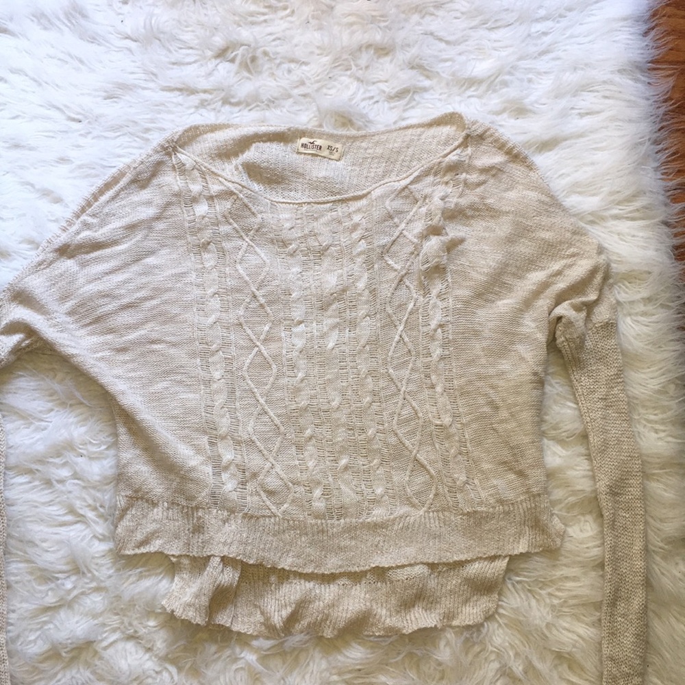 HOLLISTER TAN LACE SWEATER